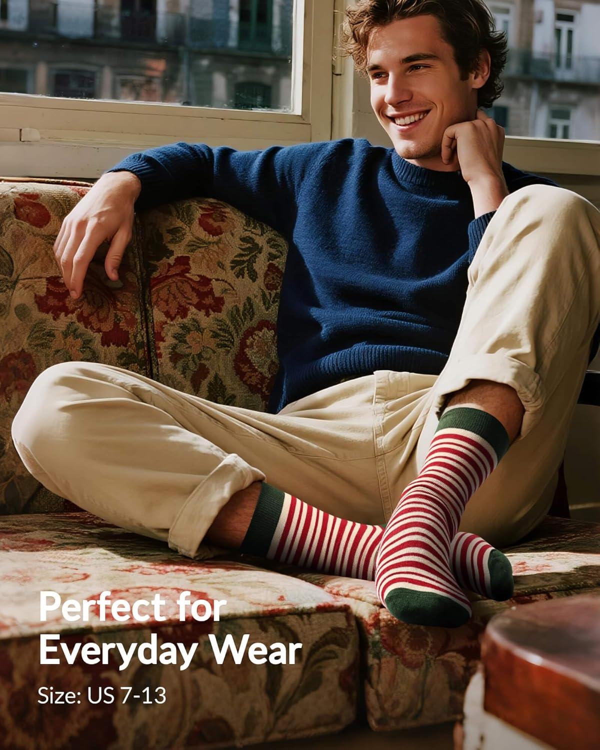 imageMoyel Advent Calendar 2025 Adult Men 12 Days of Christmas Cotton Socks US 713 Fun Christmas Sock Advent Calendar for Men Funny Gifts for Dad Boyfriend Husband Brother12 PairMen US Size 713