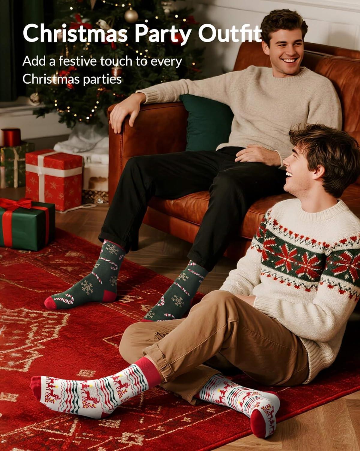 imageMoyel Advent Calendar 2025 Adult Men 12 Days of Christmas Cotton Socks US 713 Fun Christmas Sock Advent Calendar for Men Funny Gifts for Dad Boyfriend Husband Brother12 PairMen US Size 713