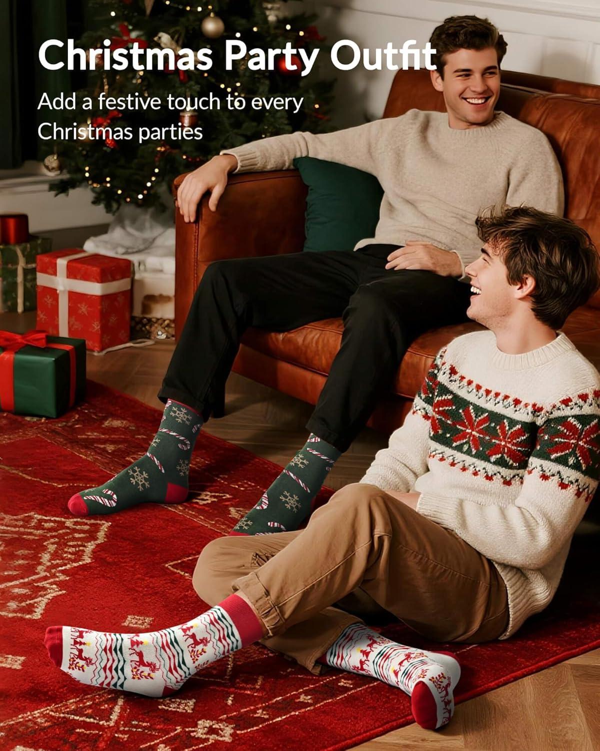 imageMoyel Advent Calendar 2025 Adult Men 12 Days of Christmas Cotton Socks US 713 Fun Christmas Sock Advent Calendar for Men Funny Gifts for Dad Boyfriend Husband Brother24 PairUS 713