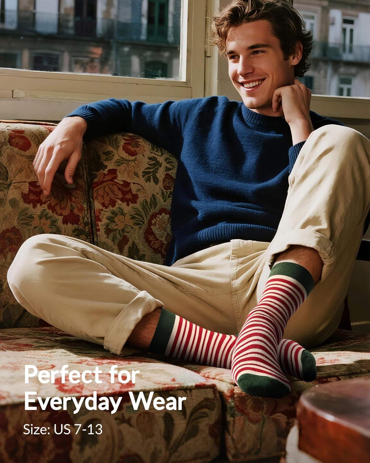 imageMoyel Advent Calendar 2025 Adult Men 12 Days of Christmas Cotton Socks US 713 Fun Christmas Sock Advent Calendar for Men Funny Gifts for Dad Boyfriend Husband Brother24 PairUS 713