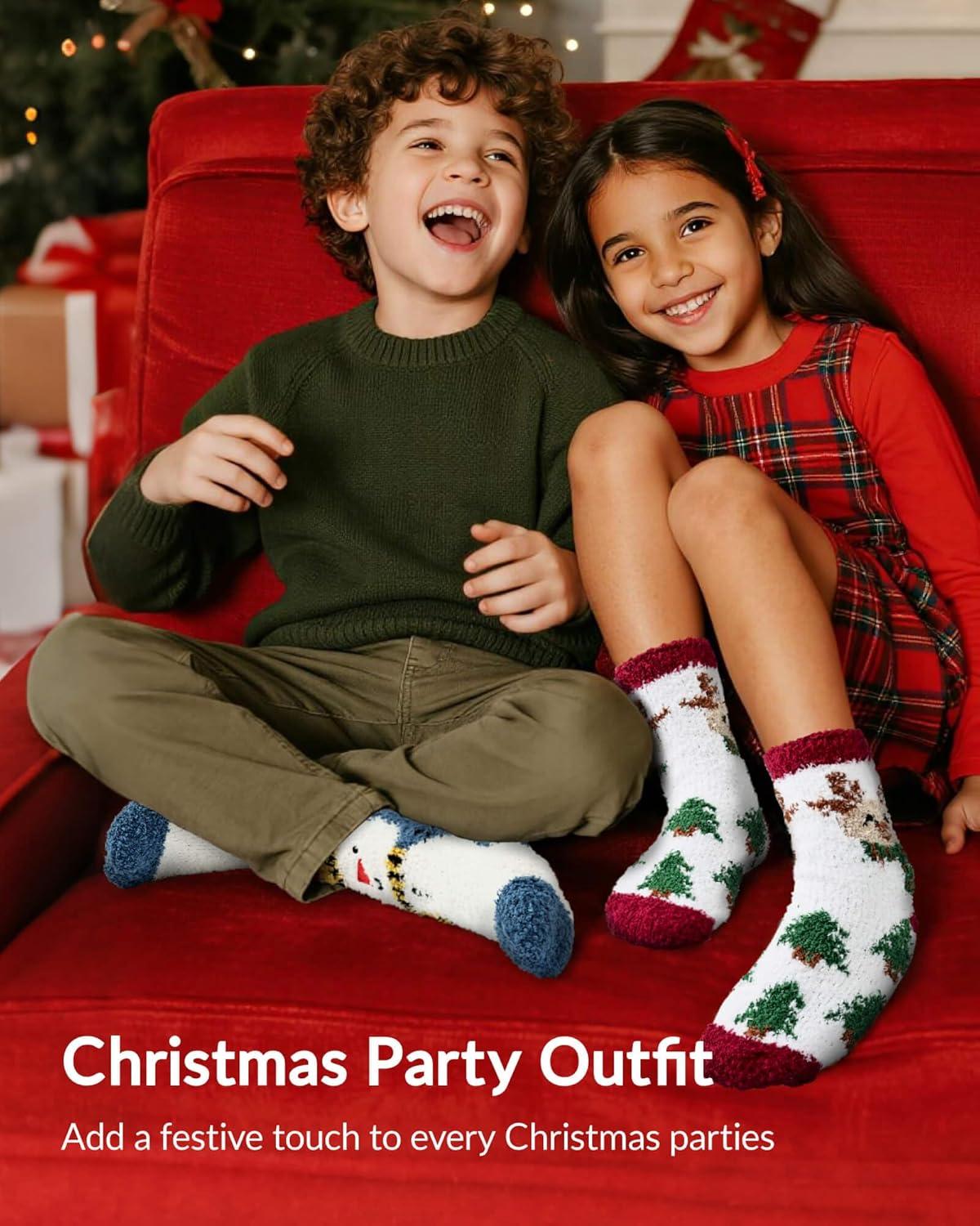 imageMoyel Advent Calendar 2025 Kids 68 Years Funny 12 Days of Sock Advent Calendar for Boys Girls Cute Christmas Socks for Kids Gifts for Daughter Son Granddaughter Nephew12 Pair Fuzzy 46 Year Old