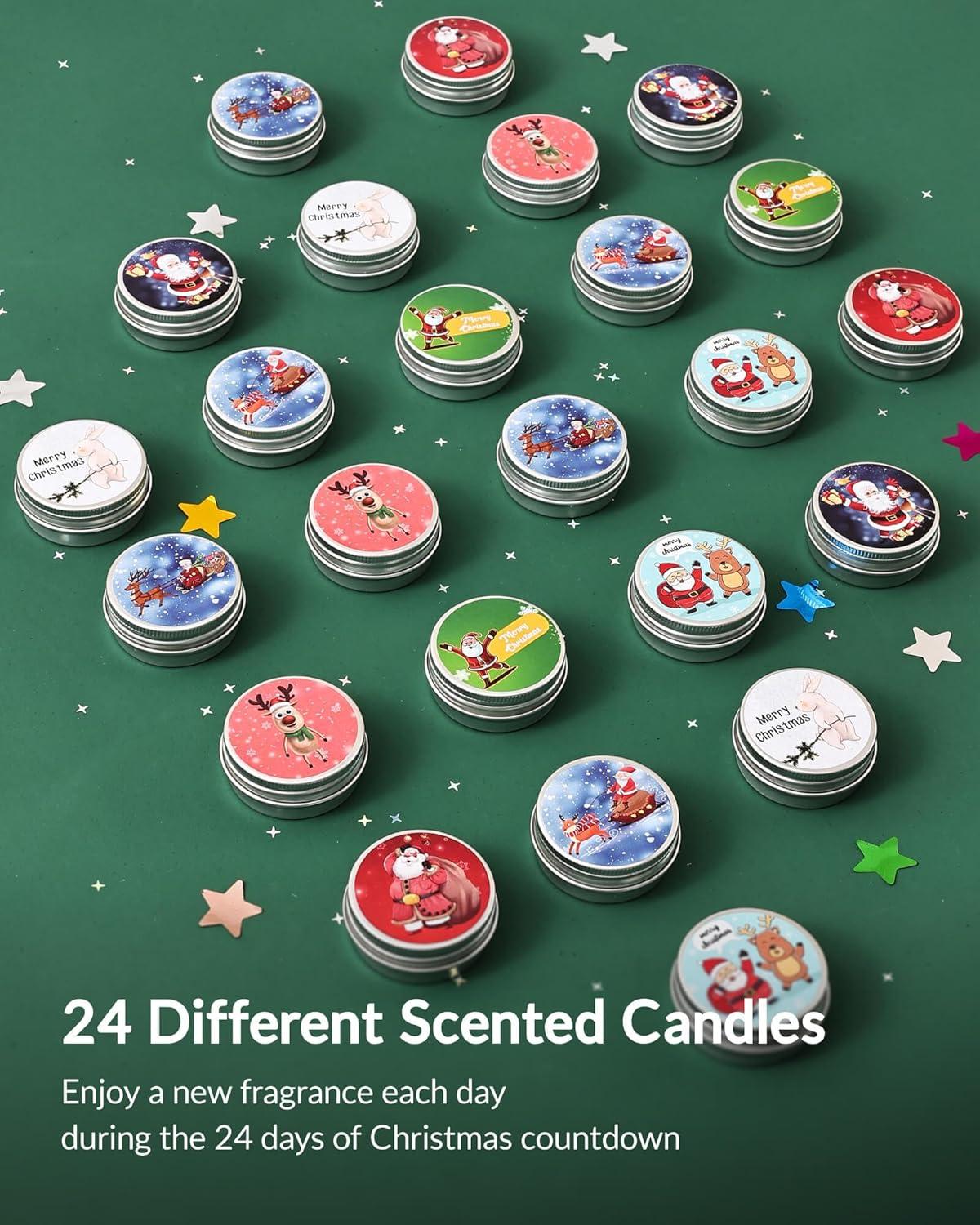 imageMoyel Christmas Candles Advent Calendar 2025 Fun 24 Day Scented Candles Advent Calendars for Women Adults Funny Christmas Countdown Gifts for Mom Wife Girlfriend Teacher