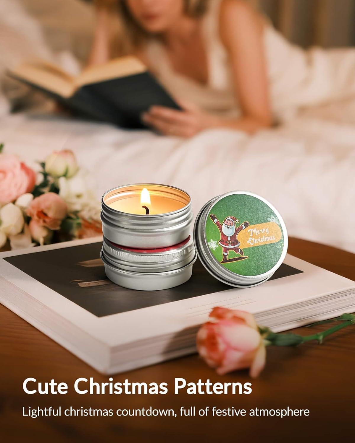 imageMoyel Christmas Candles Advent Calendar 2025 Fun 24 Day Scented Candles Advent Calendars for Women Adults Funny Christmas Countdown Gifts for Mom Wife Girlfriend Teacher