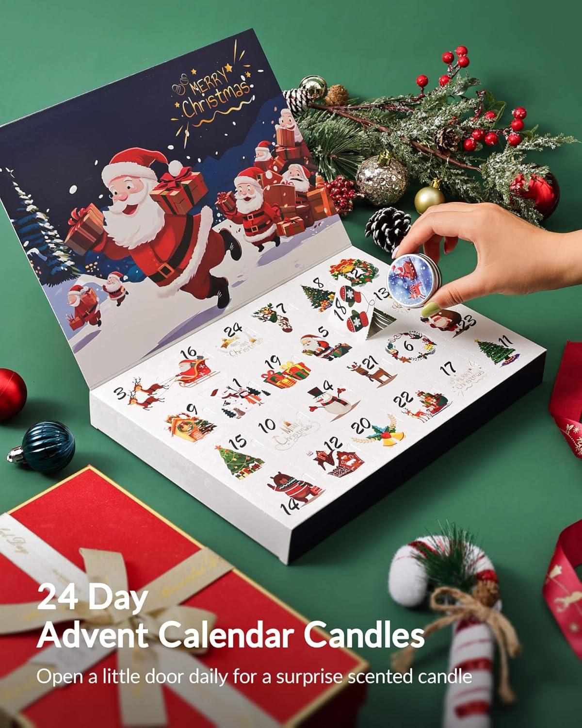 imageMoyel Christmas Candles Advent Calendar 2025 Fun 24 Day Scented Candles Advent Calendars for Women Adults Funny Christmas Countdown Gifts for Mom Wife Girlfriend Teacher