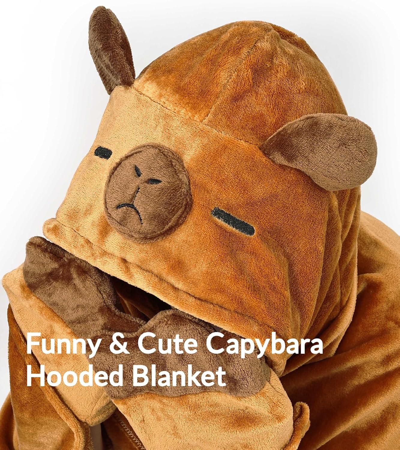 imageMoyel Corgi Blanket for Women Funny Cute Soft Warm Fluffy Fuzzy Wearable Blanket Hoodie Corgi Gifts for Corgi Lovers Mom Girlfriend Wife Friend Sister for Christmas BirthdayBrown Capybara