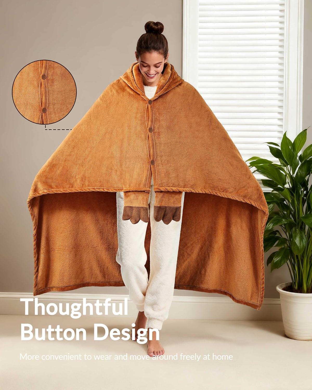 imageMoyel Corgi Blanket for Women Funny Cute Soft Warm Fluffy Fuzzy Wearable Blanket Hoodie Corgi Gifts for Corgi Lovers Mom Girlfriend Wife Friend Sister for Christmas BirthdayBrown Capybara