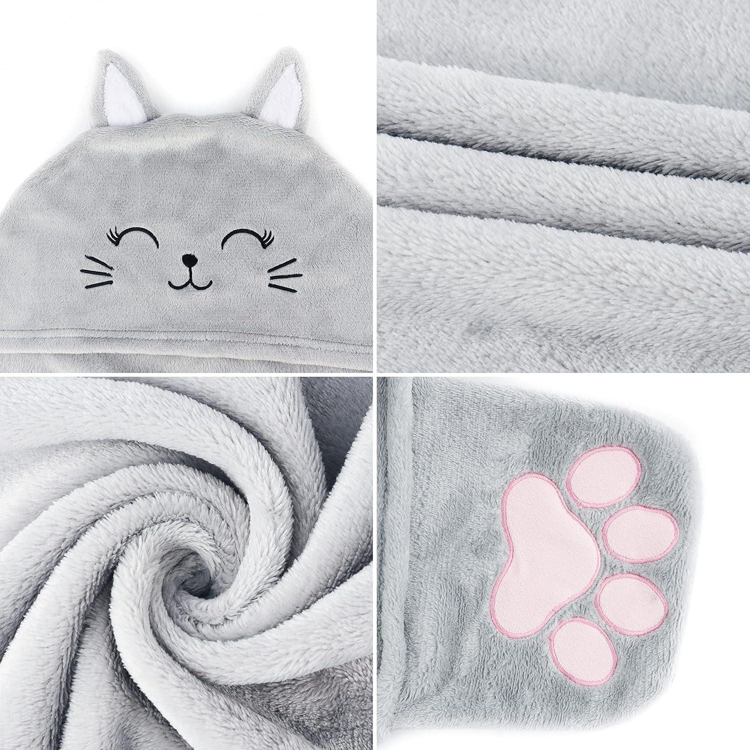 imageMoyel Corgi Blanket for Women Funny Cute Soft Warm Fluffy Fuzzy Wearable Blanket Hoodie Corgi Gifts for Corgi Lovers Mom Girlfriend Wife Friend Sister for Christmas BirthdayGrey Cat
