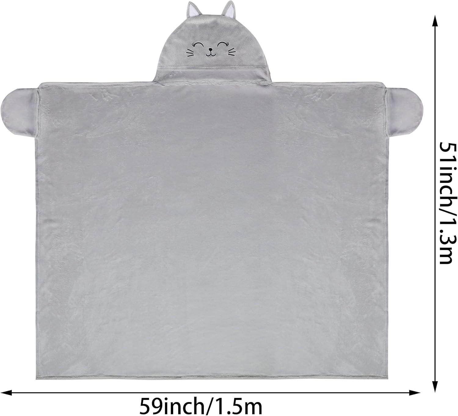 imageMoyel Corgi Blanket for Women Funny Cute Soft Warm Fluffy Fuzzy Wearable Blanket Hoodie Corgi Gifts for Corgi Lovers Mom Girlfriend Wife Friend Sister for Christmas BirthdayGrey Cat