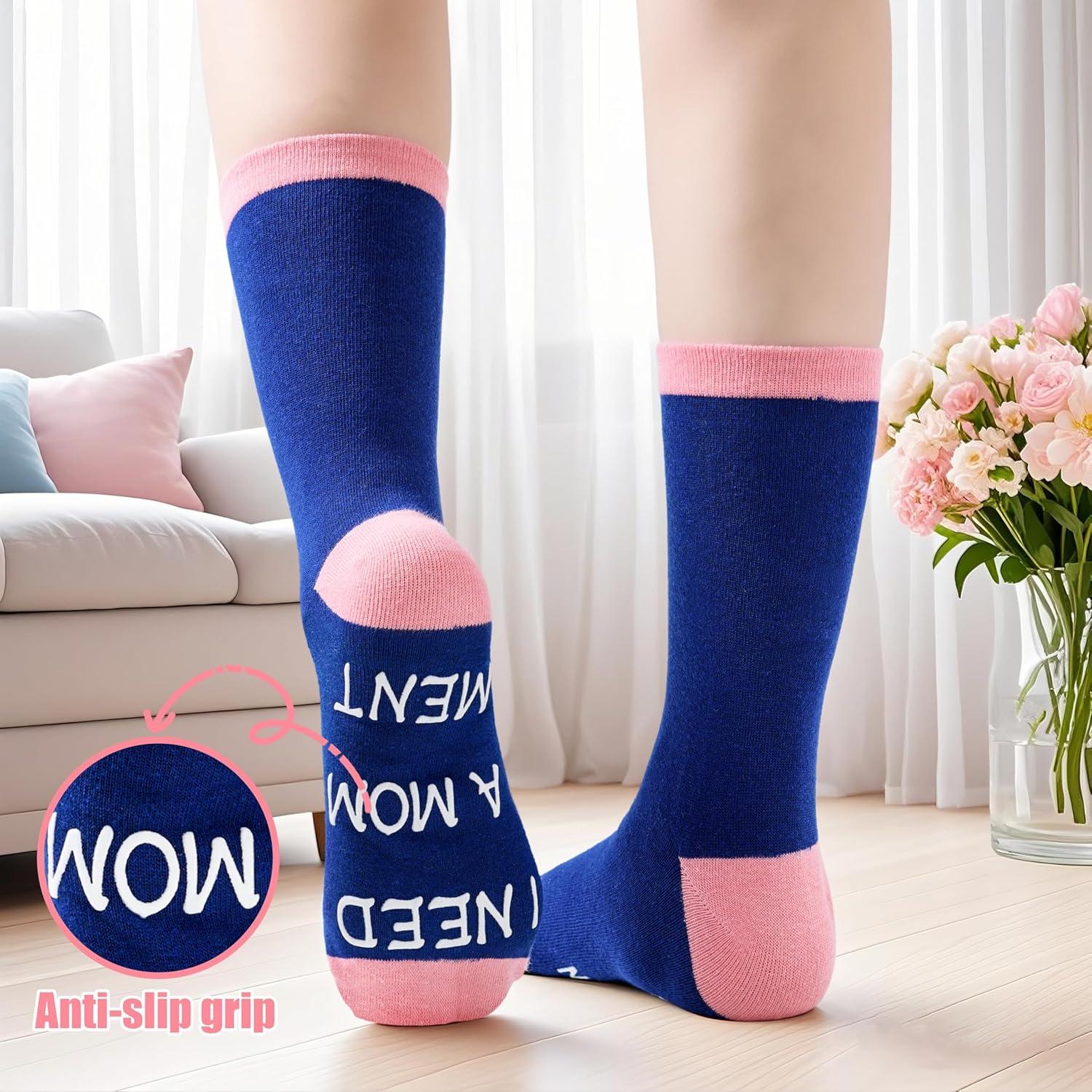 imageMoyel Funny Socks for Mom Women Perfect Gifts for Women on Birthday Christmas Mothers Day Easter from SonDaughterMulticolor Mom