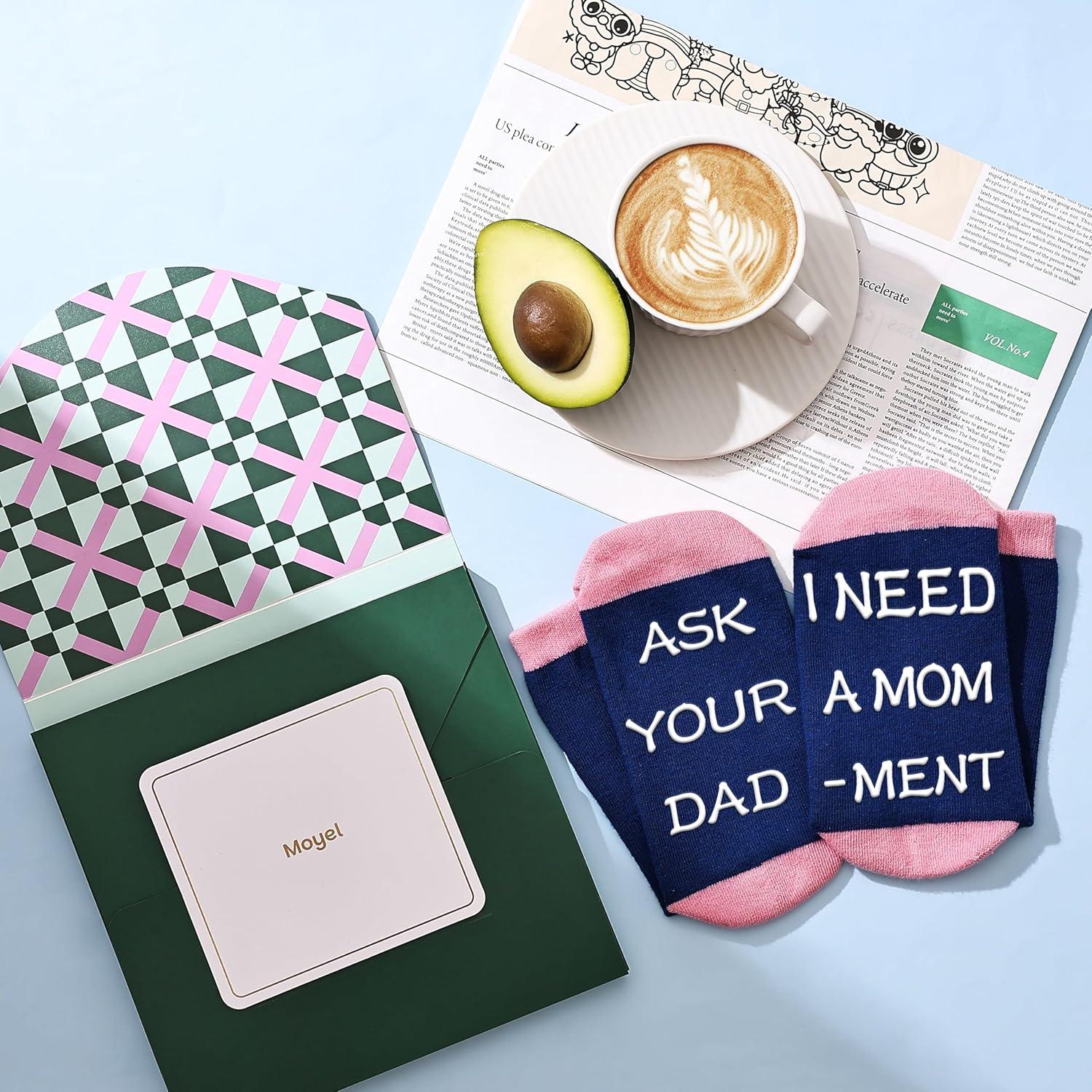 imageMoyel Funny Socks for Mom Women Perfect Gifts for Women on Birthday Christmas Mothers Day Easter from SonDaughterMulticolor Mom