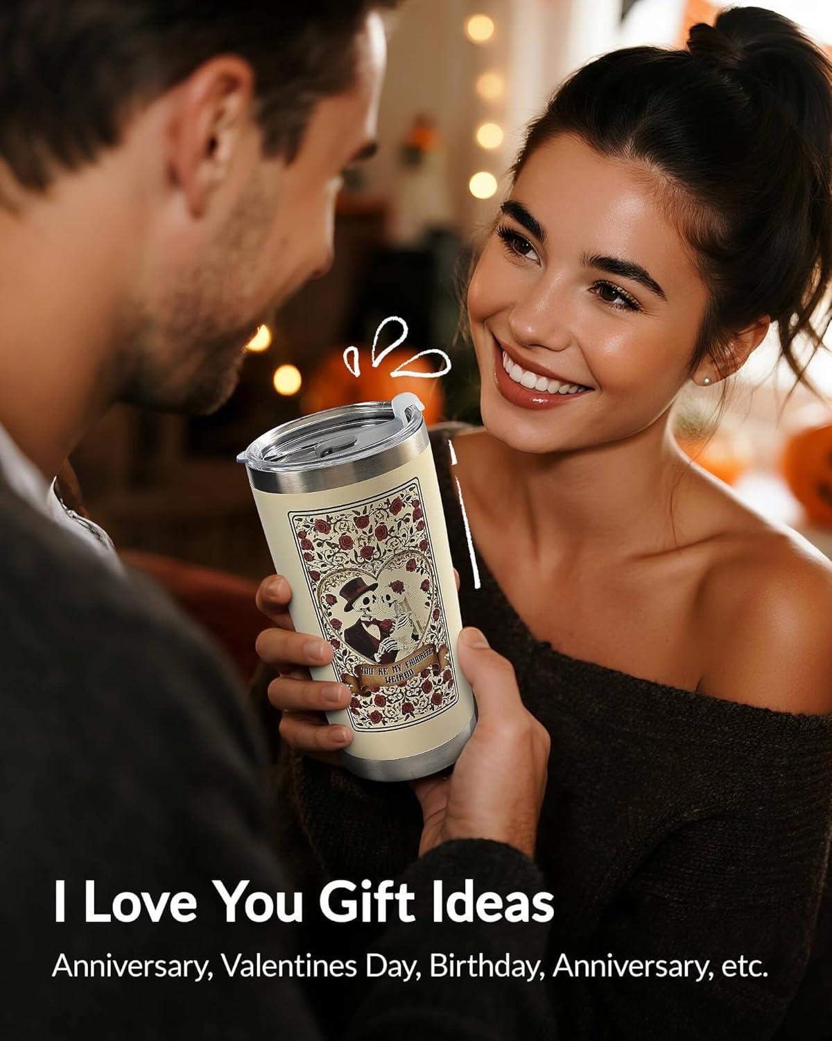 imageMoyel Gifts for Her Girlfriend Birthday Gift ideas Romantic Present for Wife Couples on Chirstmas Valentines Day Anniversary 20 Oz Coffee Travel Tumbler for Womenmulticolorcouples