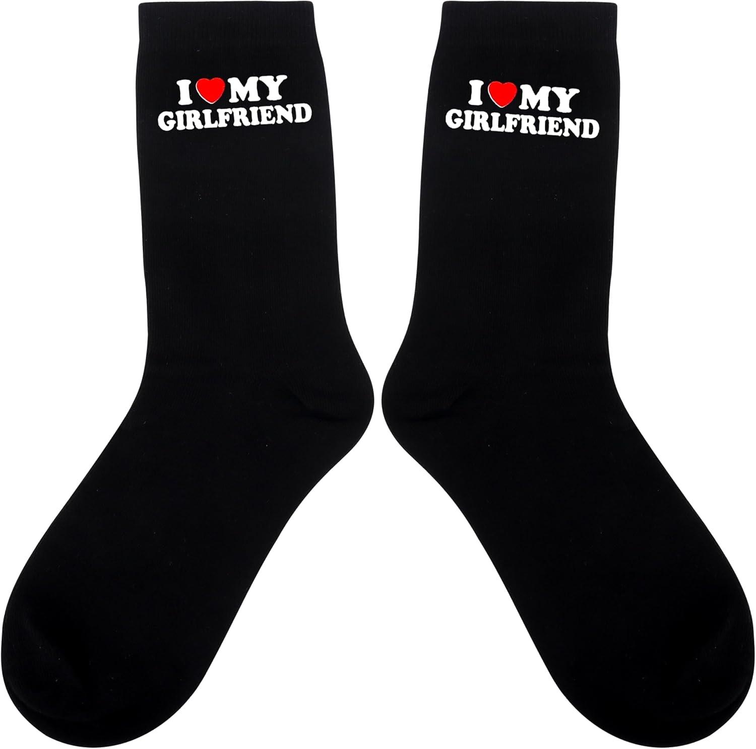 imageMoyel Husband Boyfriend Gift Ideas Funny Cool Socks for Men Romantic Gifts for Anniversary Valentines Day BirthdayBlack Love My Girlfriend