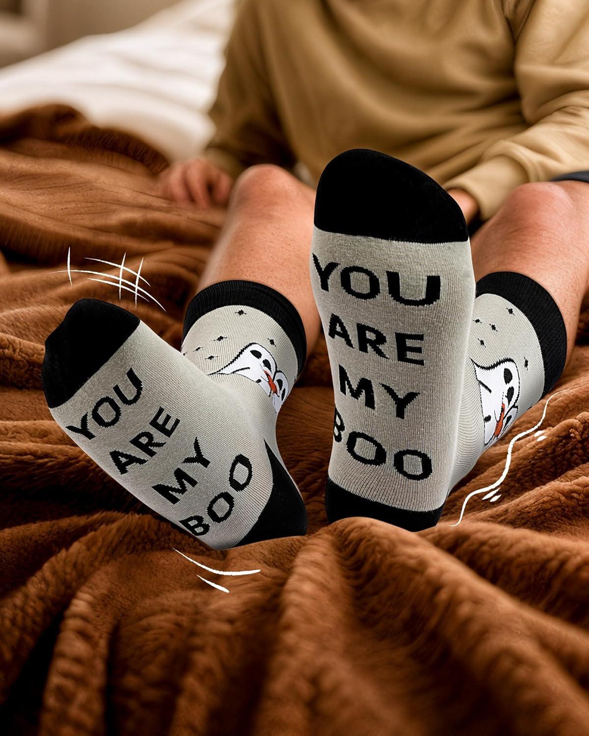 imageMoyel Husband Boyfriend Gift Ideas Funny Cool Socks for Men Romantic Gifts for Anniversary Valentines Day BirthdayMulticolor Boo