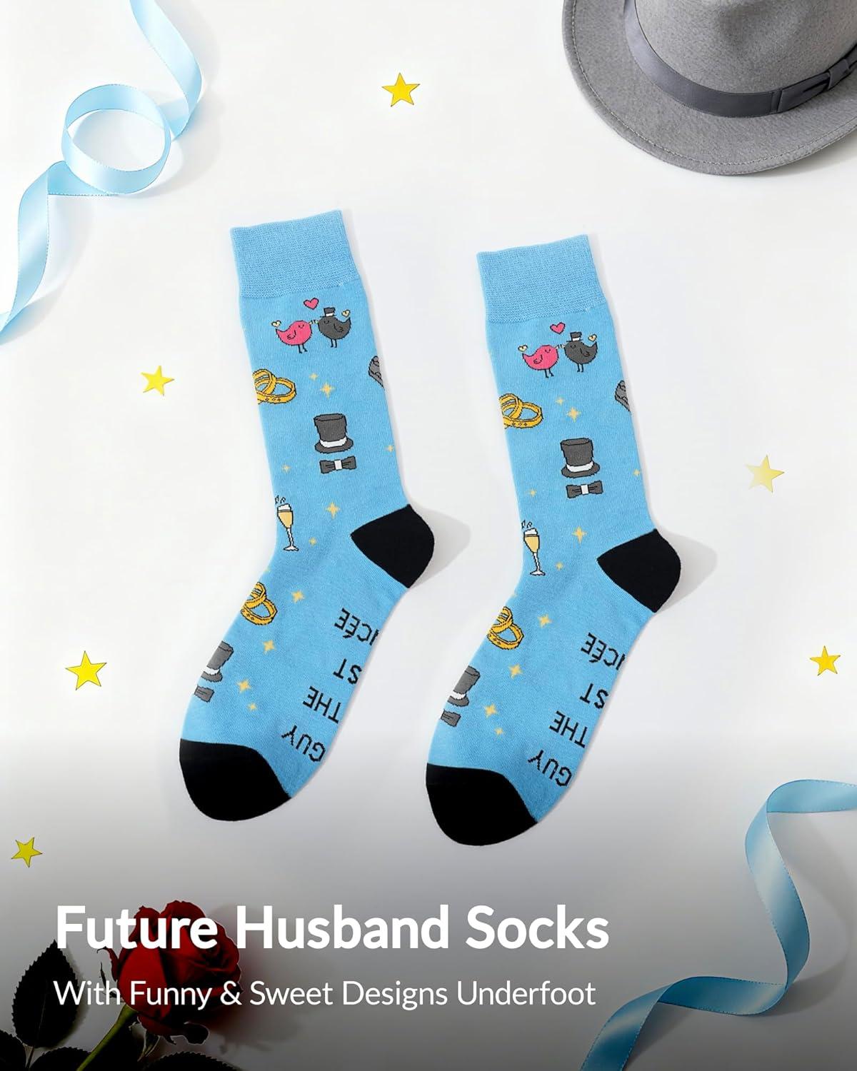 imageMoyel Husband Boyfriend Gift Ideas Funny Cool Socks for Men Romantic Gifts for Anniversary Valentines Day BirthdayMulticolor Fianc