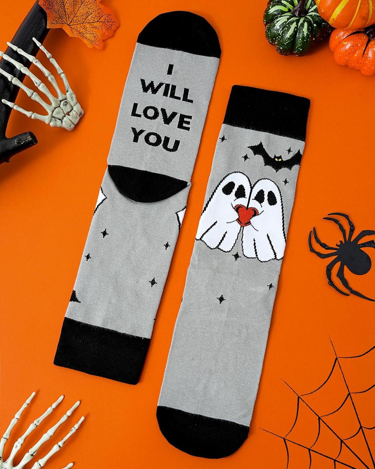 imageMoyel Husband Boyfriend Gift Ideas Funny Cool Socks for Men Romantic Gifts for Anniversary Valentines Day BirthdayMulticolor Ghost