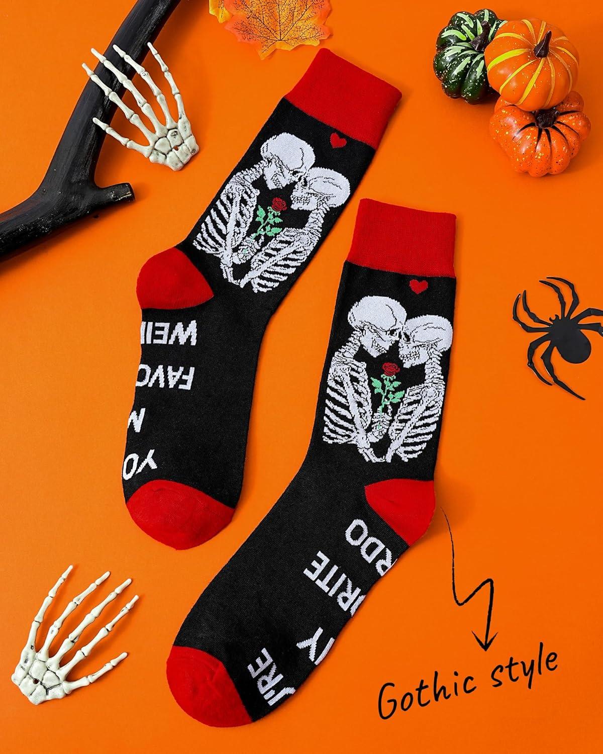 imageMoyel Husband Boyfriend Gift Ideas Funny Cool Socks for Men Romantic Gifts for Anniversary Valentines Day BirthdayMulticolor Skeleton