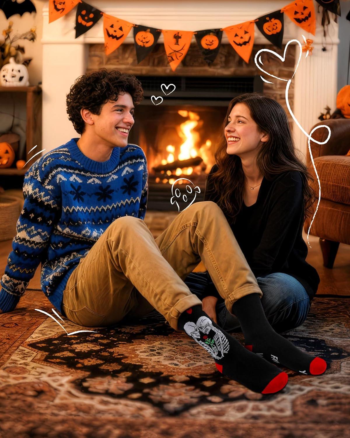 imageMoyel Husband Boyfriend Gift Ideas Funny Cool Socks for Men Romantic Gifts for Anniversary Valentines Day BirthdayMulticolor Skeleton