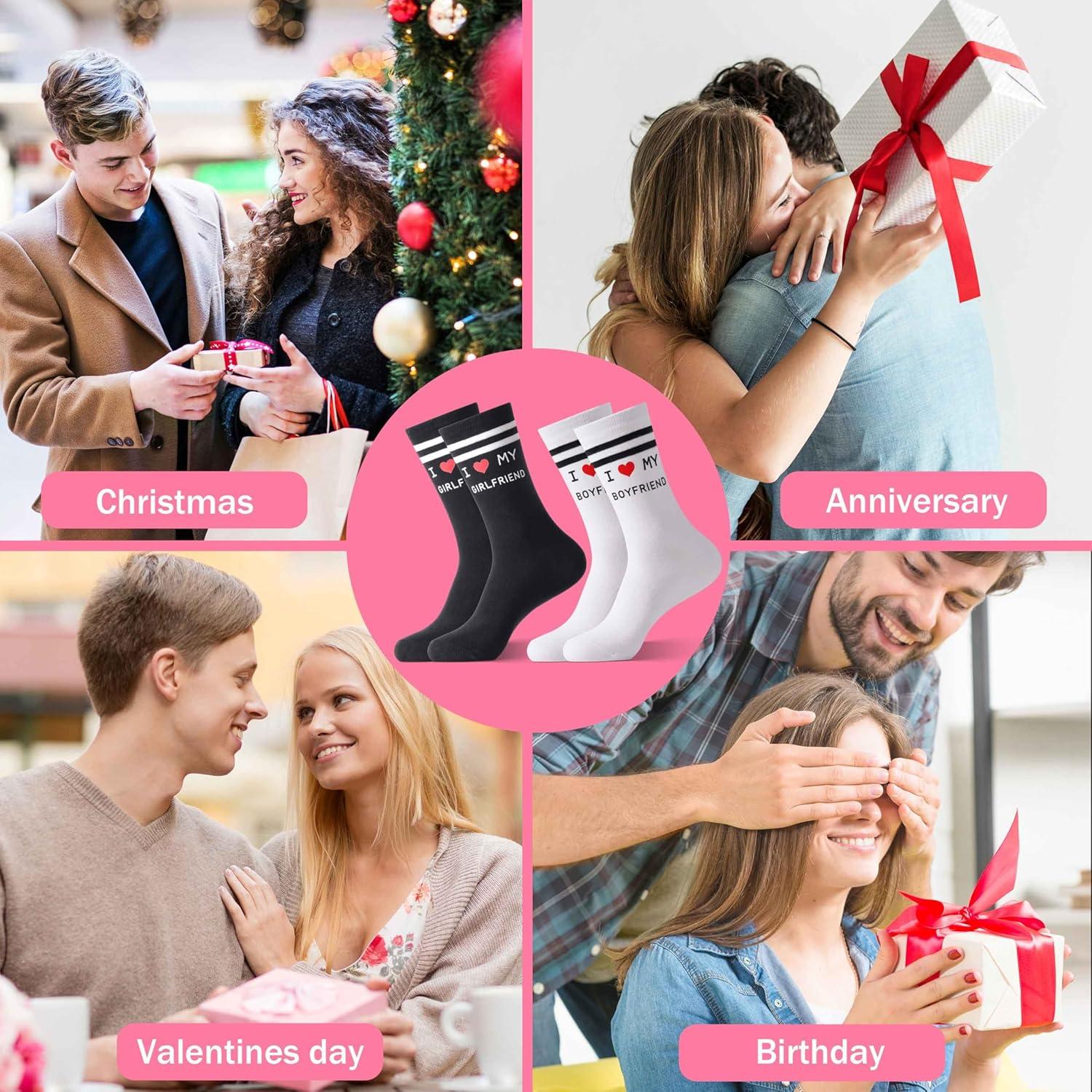 imageMoyel Husband Boyfriend Gift Ideas Funny Cool Socks for Men Romantic Gifts for Anniversary Valentines Day BirthdayMulticolorcouple