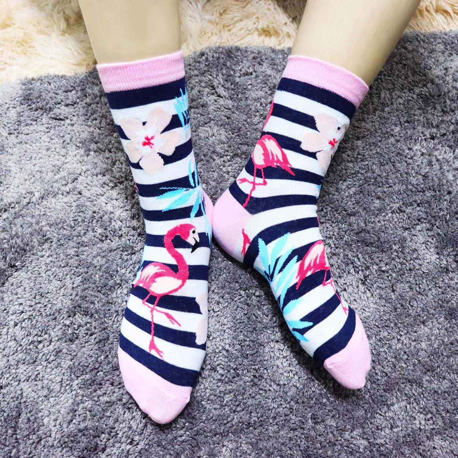 imageMoyel Socks Women 5 Pairs of Funny Cute Socks Gifts for Women01flamingo Socks5 Pairs
