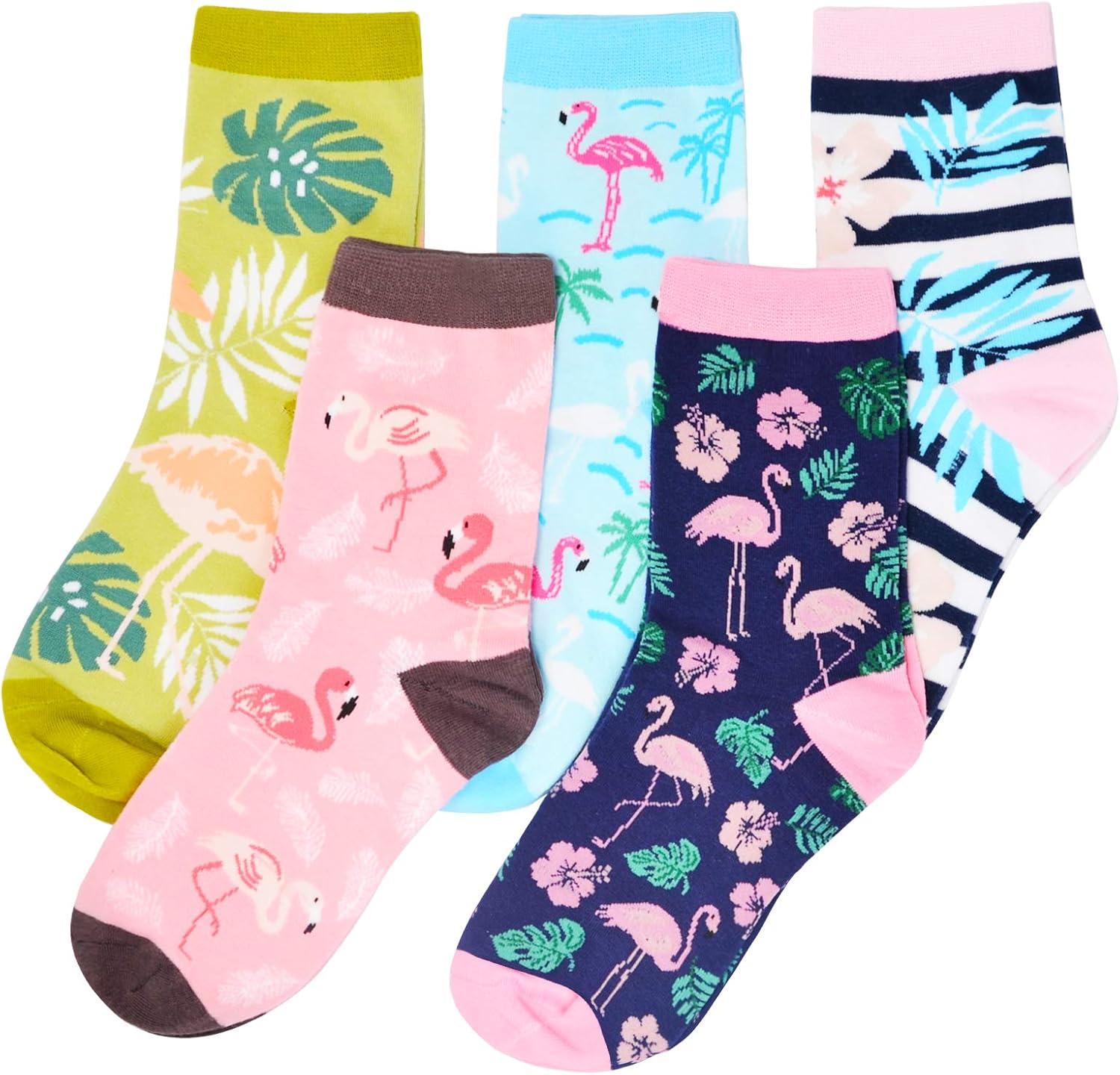 imageMoyel Socks Women 5 Pairs of Funny Cute Socks Gifts for Women01flamingo Socks5 Pairs