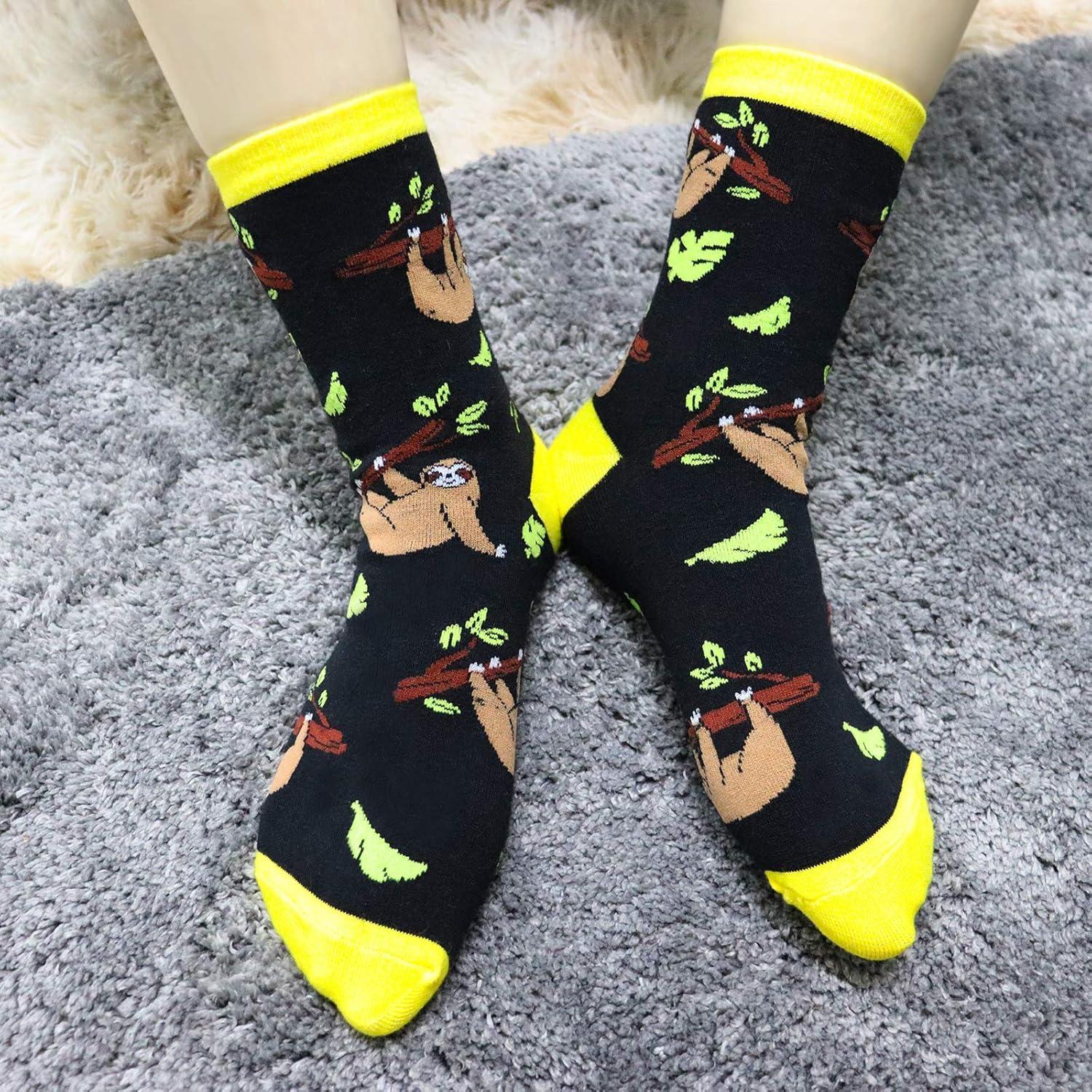 imageMoyel Socks Women 5 Pairs of Funny Cute Socks Gifts for Women01sloth Socks5 Pairs