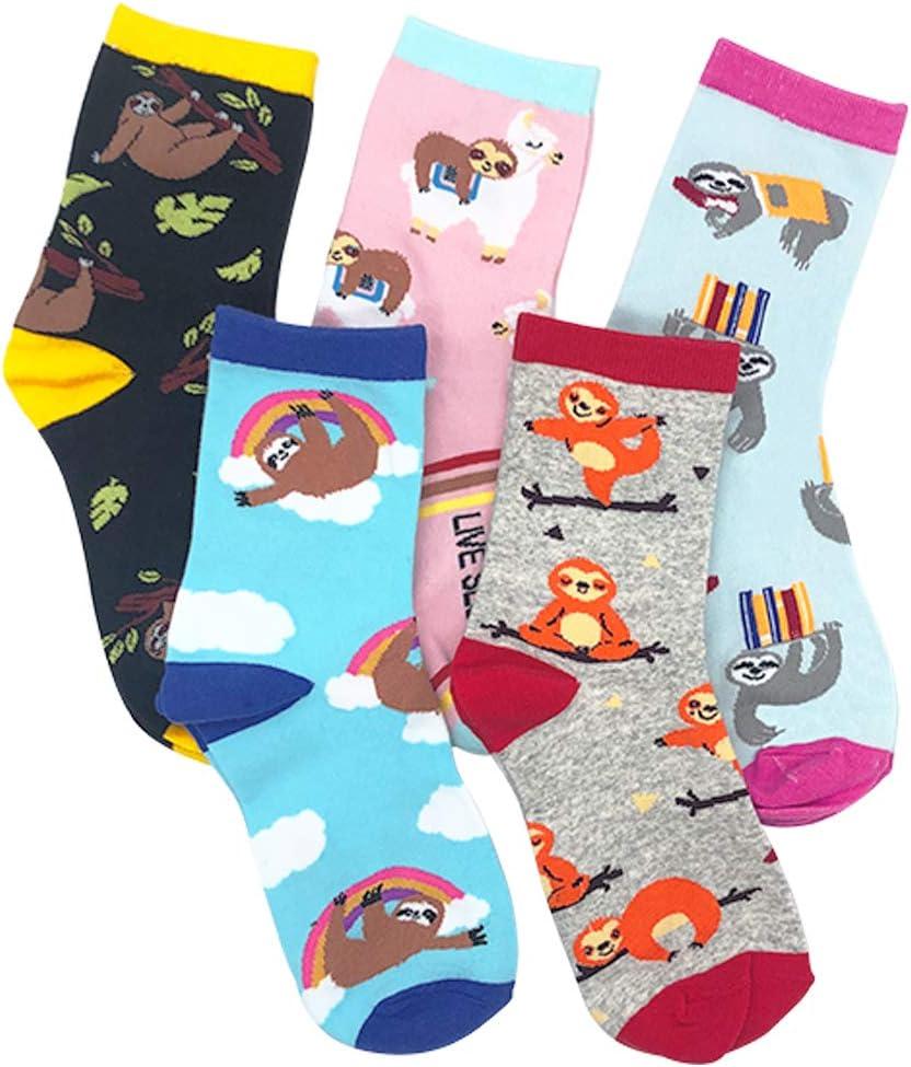 imageMoyel Socks Women 5 Pairs of Funny Cute Socks Gifts for Women01sloth Socks5 Pairs