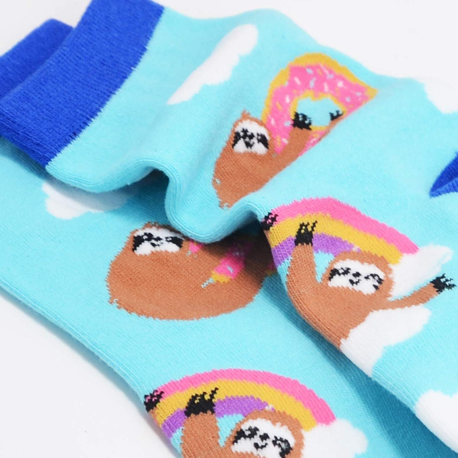 imageMoyel Socks Women 5 Pairs of Funny Cute Socks Gifts for Women01sloth Socks5 Pairs