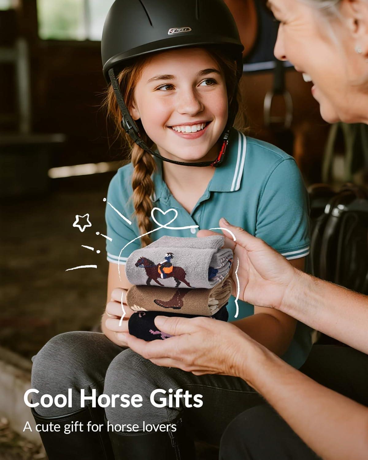 imageMoyel Socks Women 5 Pairs of Funny Cute Socks Gifts for WomenMulticolor Horse