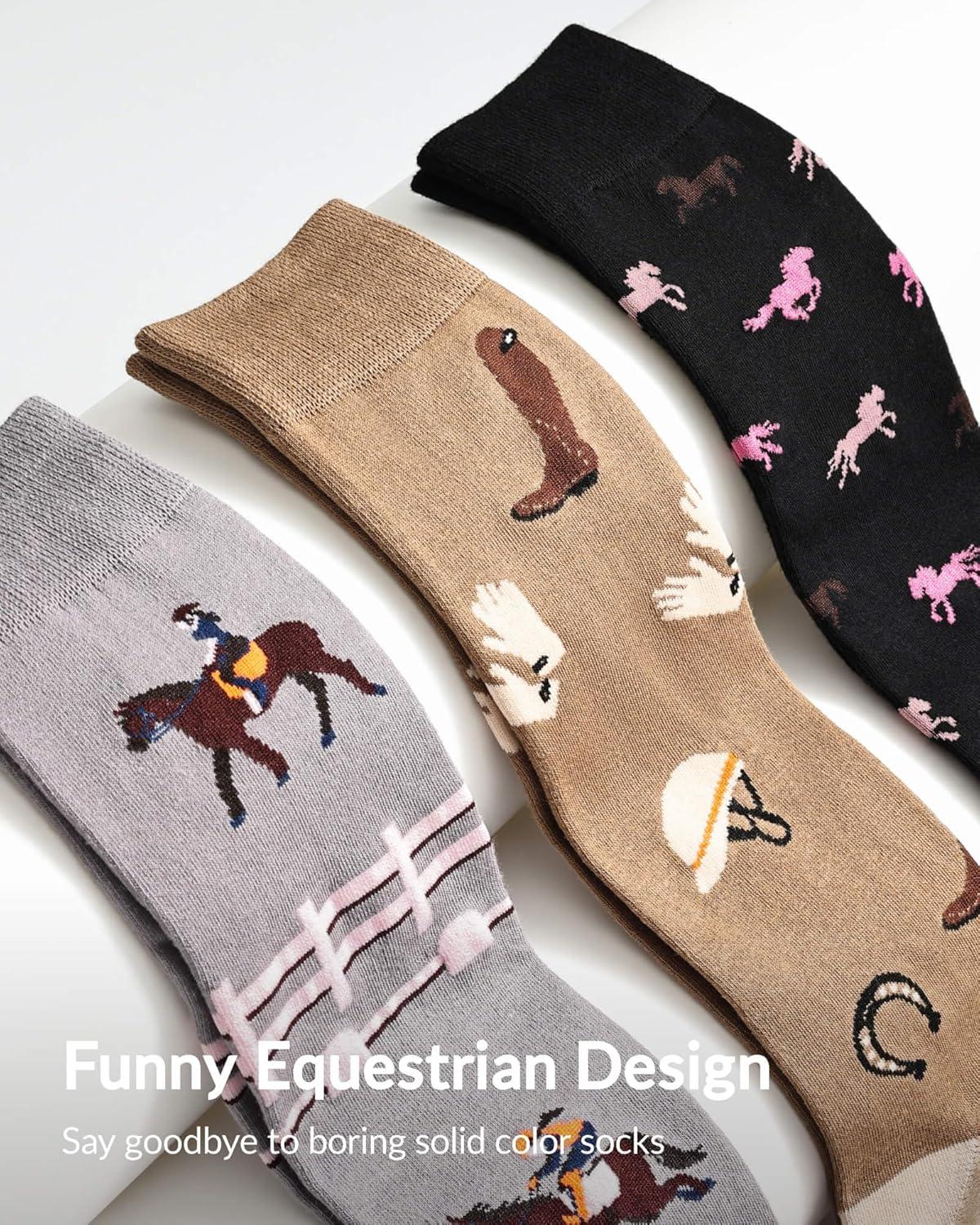imageMoyel Socks Women 5 Pairs of Funny Cute Socks Gifts for WomenMulticolor Horse