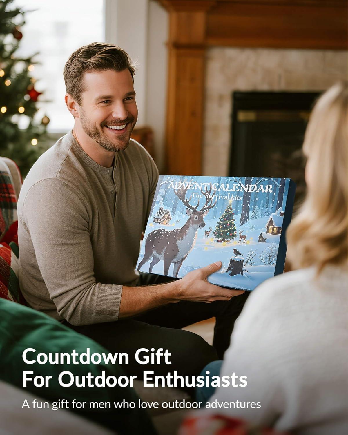 imageMoyel Survival Advent Calendar 2025 for Men 24Day Christmas Countdown Survival Tools Calendar for Adults and Teen Boys Christmas Outdoor Adventure Gifts for Dad Boyfriend Husband SonAdvent CalendarSurvival