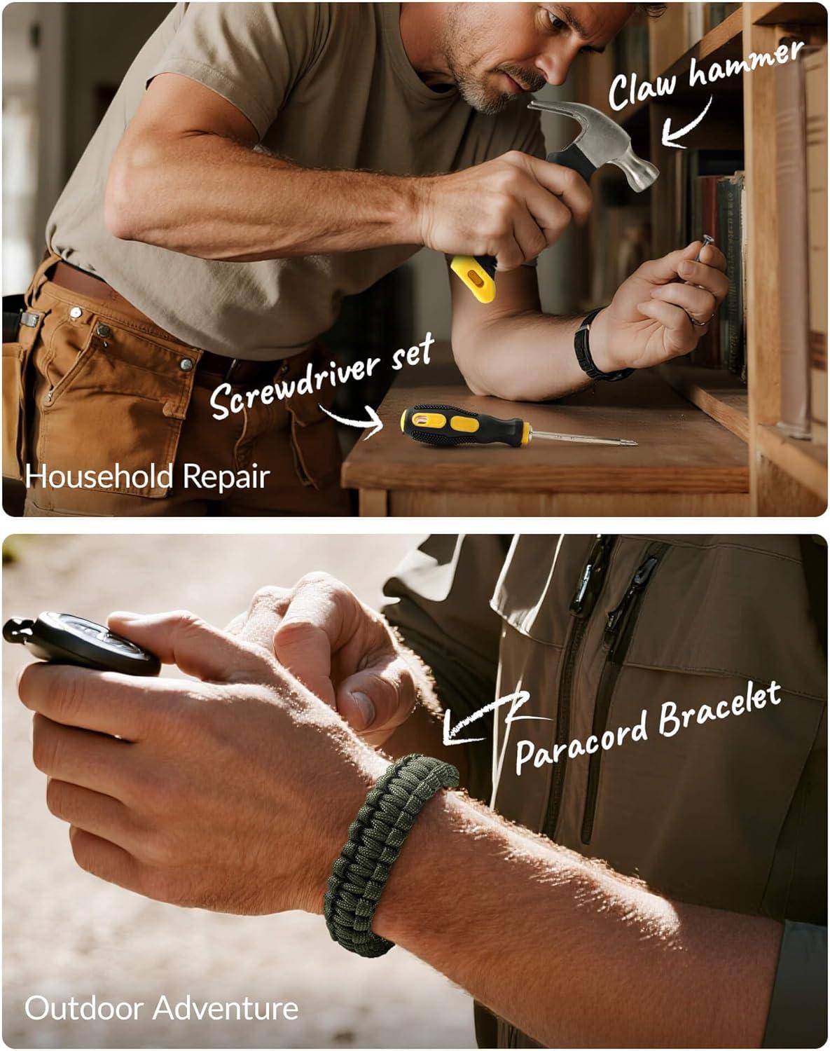 imageMoyel Survival Advent Calendar 2025 for Men 24Day Christmas Countdown Survival Tools Calendar for Adults and Teen Boys Christmas Outdoor Adventure Gifts for Dad Boyfriend Husband SonAdvent CalendarTool