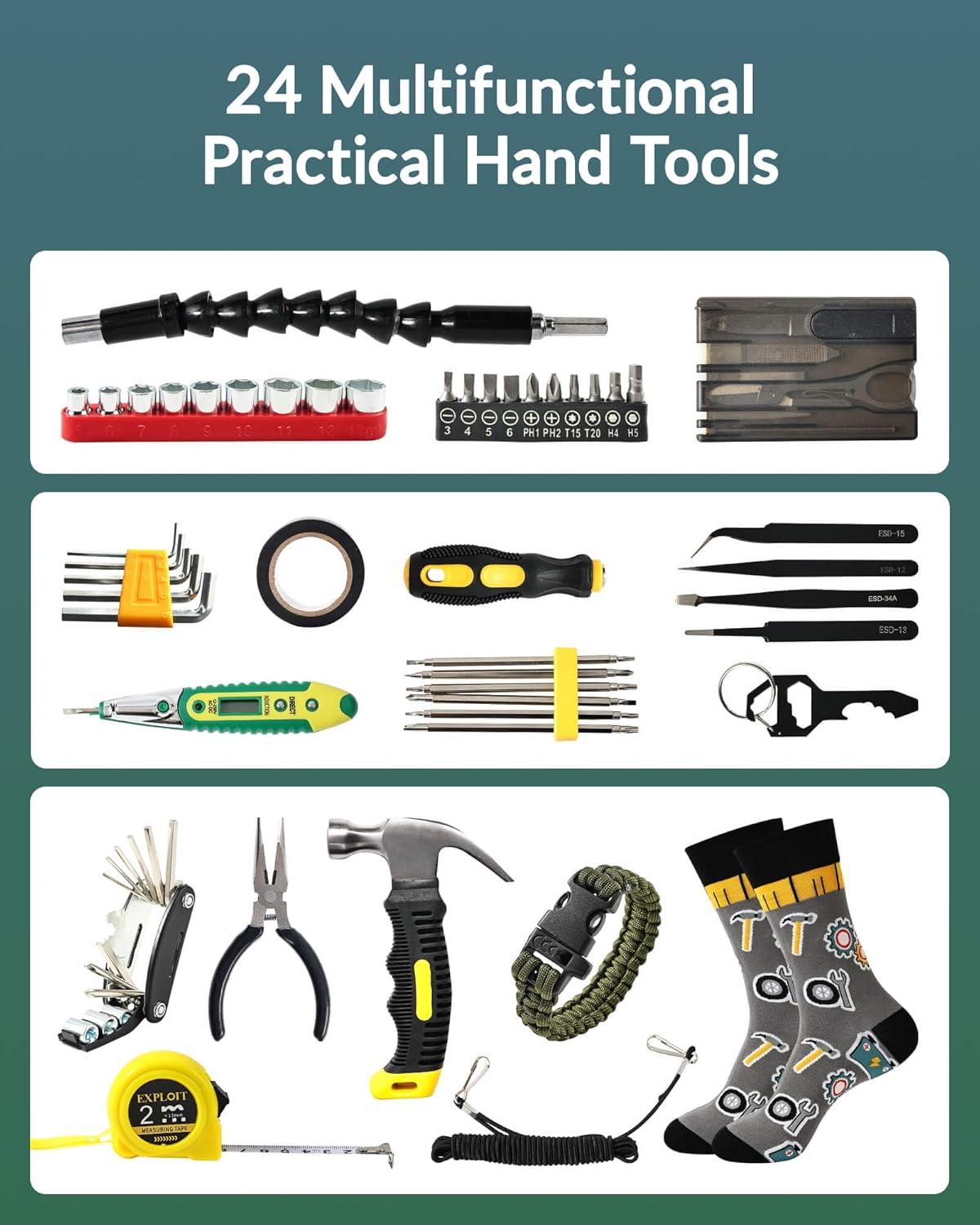 imageMoyel Survival Advent Calendar 2025 for Men 24Day Christmas Countdown Survival Tools Calendar for Adults and Teen Boys Christmas Outdoor Adventure Gifts for Dad Boyfriend Husband SonAdvent CalendarTool