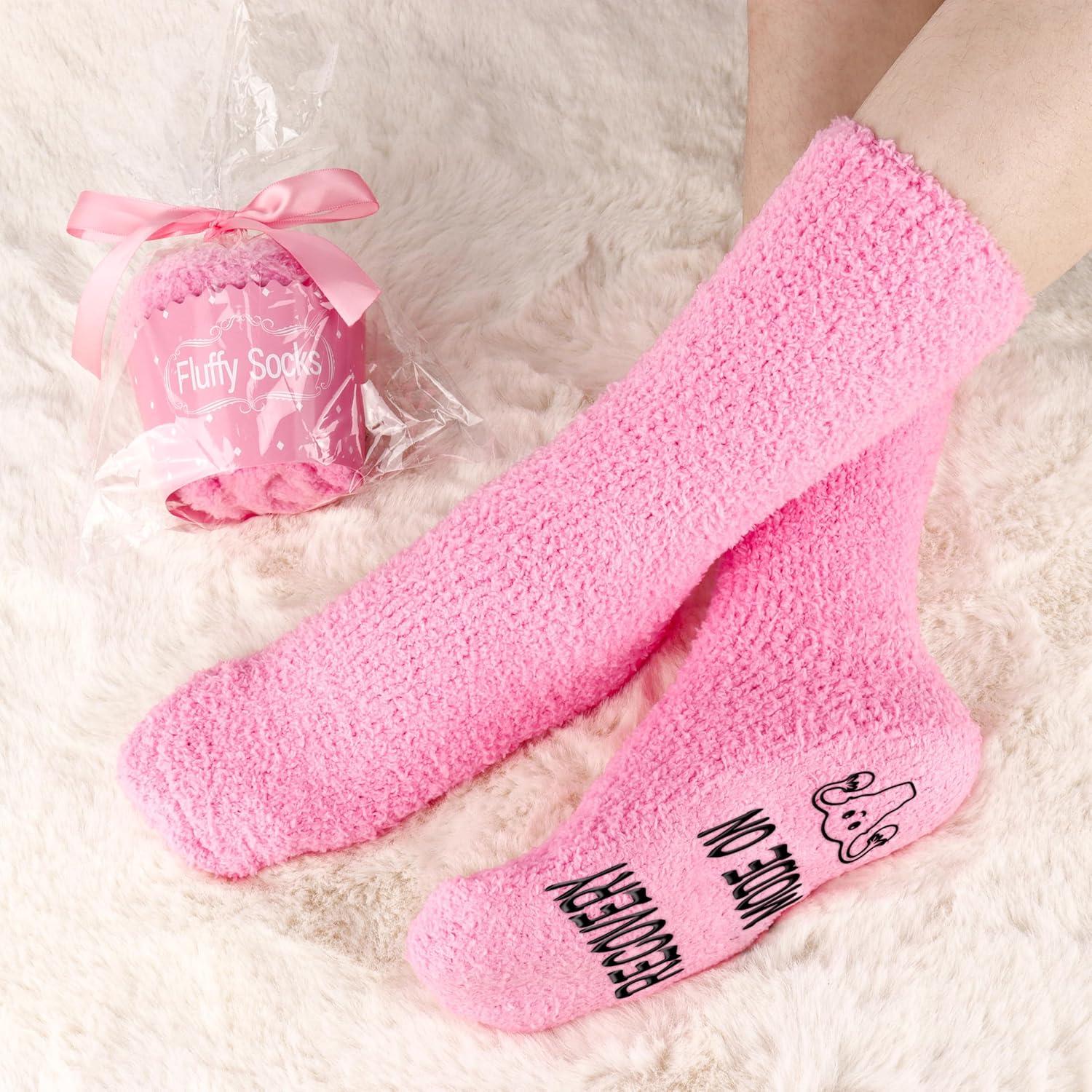 imageMoyel Women Reading Socks Book Lovers Gifts Fluffy Fuzzy Slipper Warm Cozy SocksPink Women