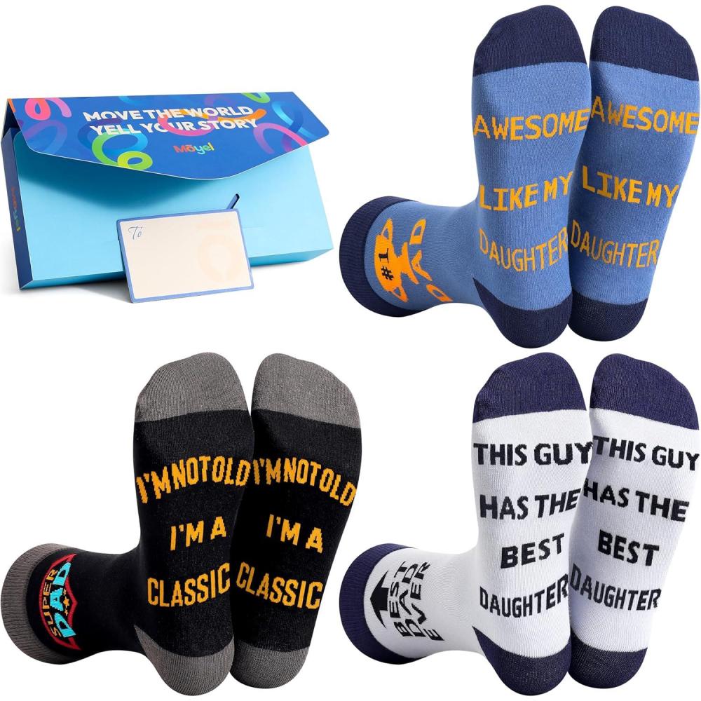 imageMoyel Funny Novelty Socks for Men Fun Golf Pickleball Socks Fun Gifts for Him Men AccessoriesMulticolor Dad