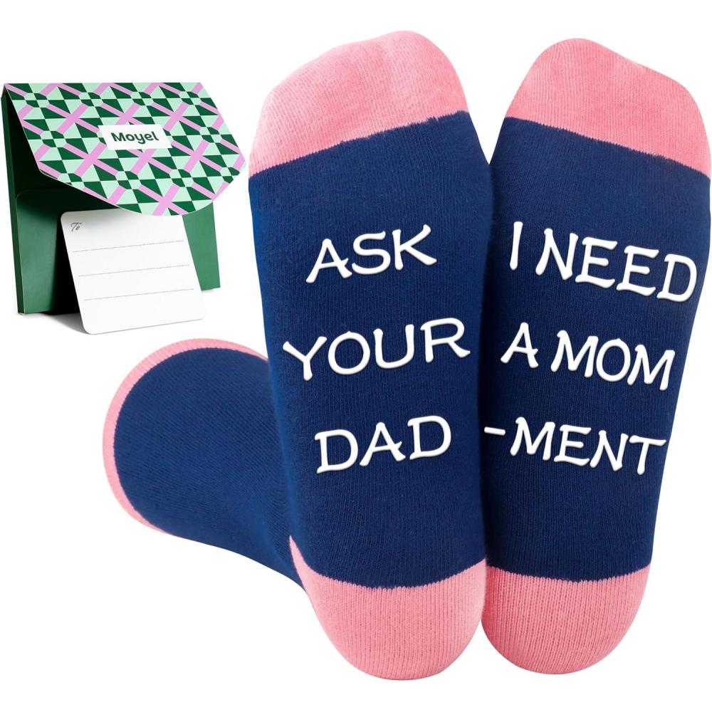 imageMoyel Funny Socks for Mom Women Perfect Gifts for Women on Birthday Christmas Mothers Day Easter from SonDaughterMulticolor Mom
