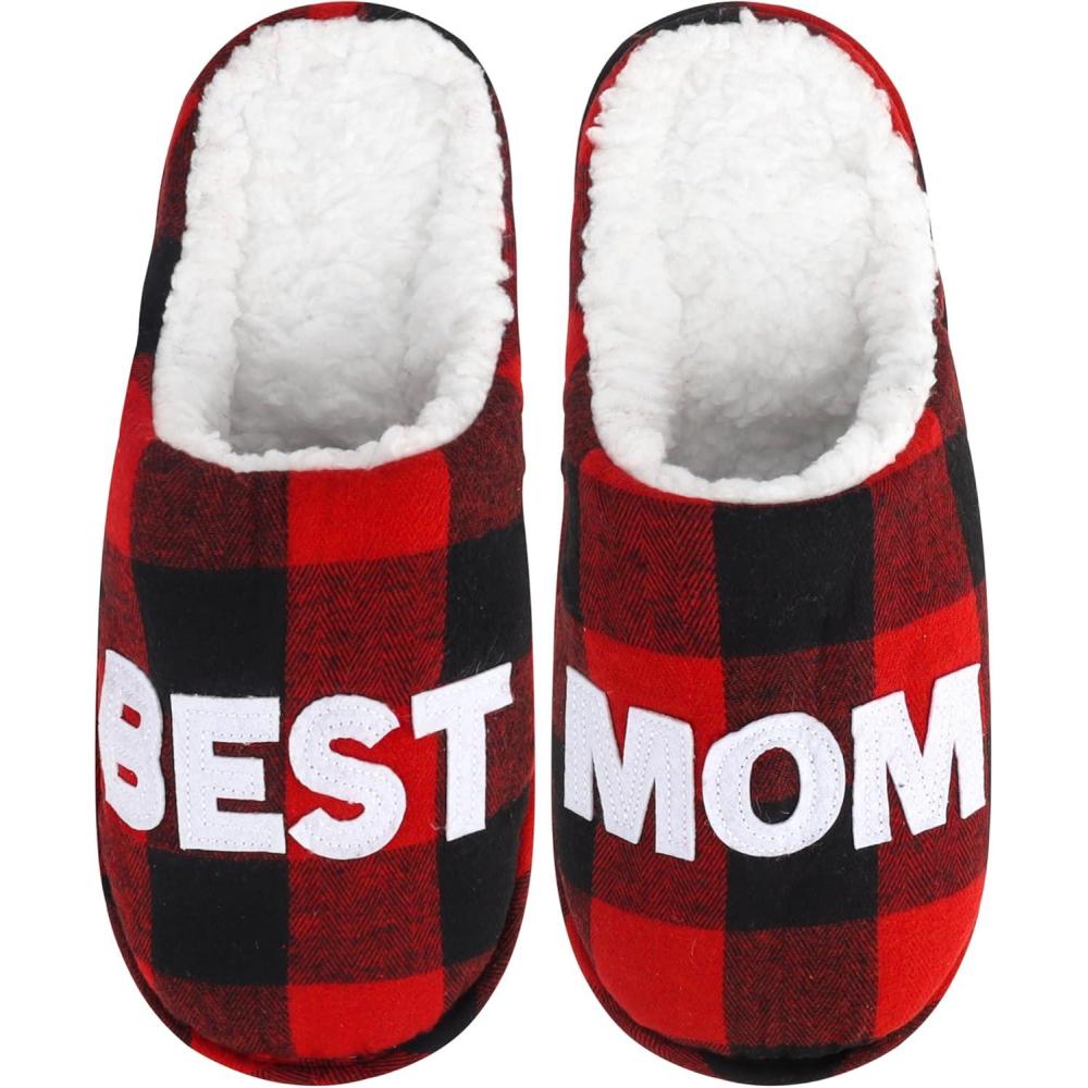 imageMoyel Fuzzy Slippers for Women  Mom Gifts from Daughter Son for Christmas Birthday Mothers Day  Best Mom Present Ideas from Kids Multicolor Mom 7