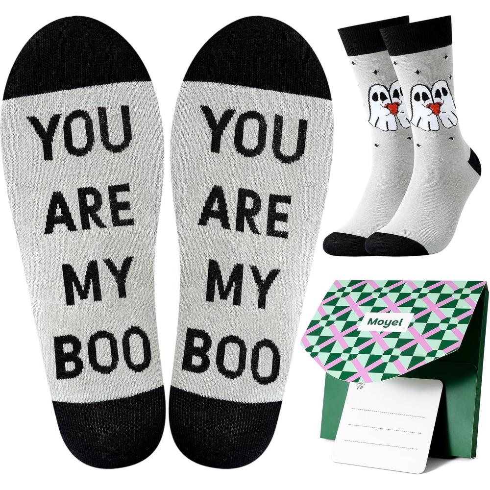 imageMoyel Husband Boyfriend Gift Ideas Funny Cool Socks for Men Romantic Gifts for Anniversary Valentines Day BirthdayMulticolor Boo