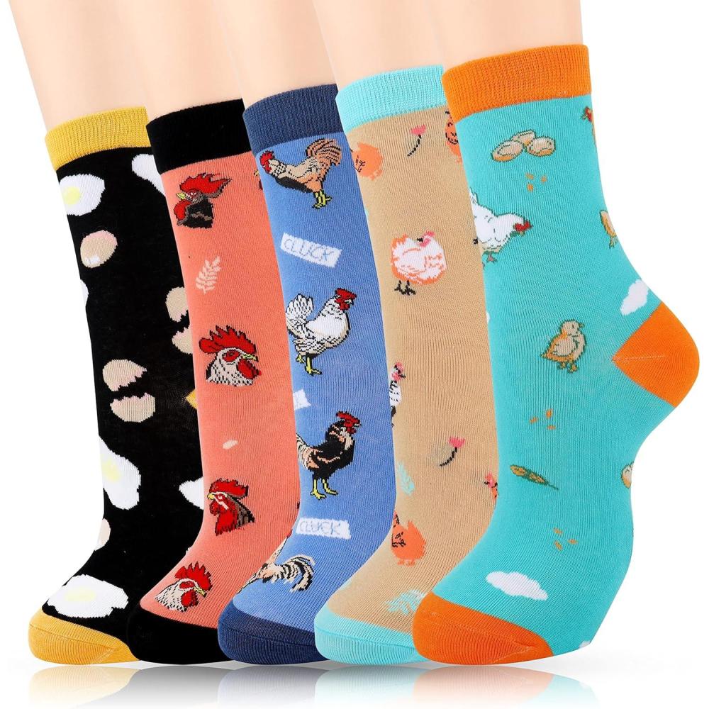 imageMoyel Socks Women 5 Pairs of Funny Cute Socks Gifts for Women01chicken Socks5 Pairs