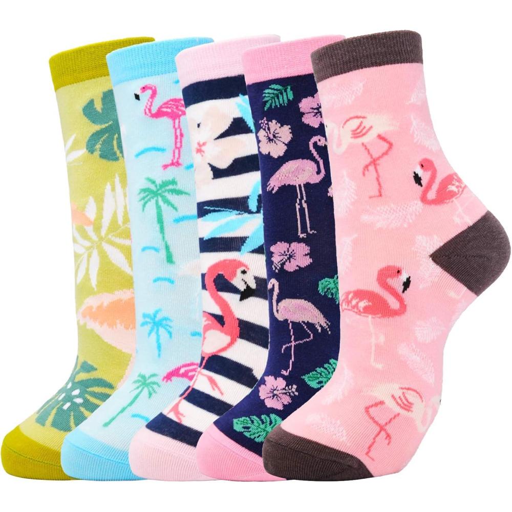 imageMoyel Socks Women 5 Pairs of Funny Cute Socks Gifts for Women01flamingo Socks5 Pairs
