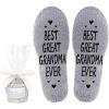 imageMoyel Women Reading Socks Book Lovers Gifts Fluffy Fuzzy Slipper Warm Cozy SocksGrey Great Grandma