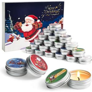 Moyel Christmas Candles Advent Calendar 2025 Fun 24 Day Scented Candles Advent Calendars for Women Adults Funny Christmas Countdown Gifts for Mom Wife Girlfriend Teacher