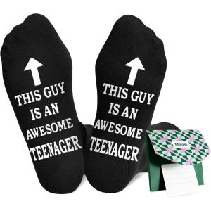 Moyel Dad Gifts from Daughter Son Cool Gifts for Dad Christmas Dad Birthday Gifts Gift Ideas Funny Socks(Black Teenage)