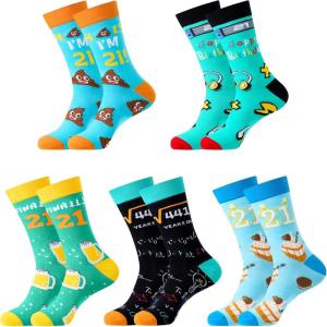 Moyel Funny Novelty Socks for Men Fun Golf Pickleball Socks Fun Gifts for Him Men Accessories(Multicolor 21 Year Old Male)