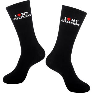 Moyel Husband Boyfriend Gift Ideas Funny Cool Socks for Men, Romantic Gifts for Anniversary, Valentine’s Day, Birthday(Black Love My Girlfriend)