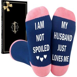 Moyel Funny Socks for Mom Women – Perfect Gifts for Women on Birthday, Christmas, Mother’s Day, Easter from Son/Daughter,(Multicolor Wife)