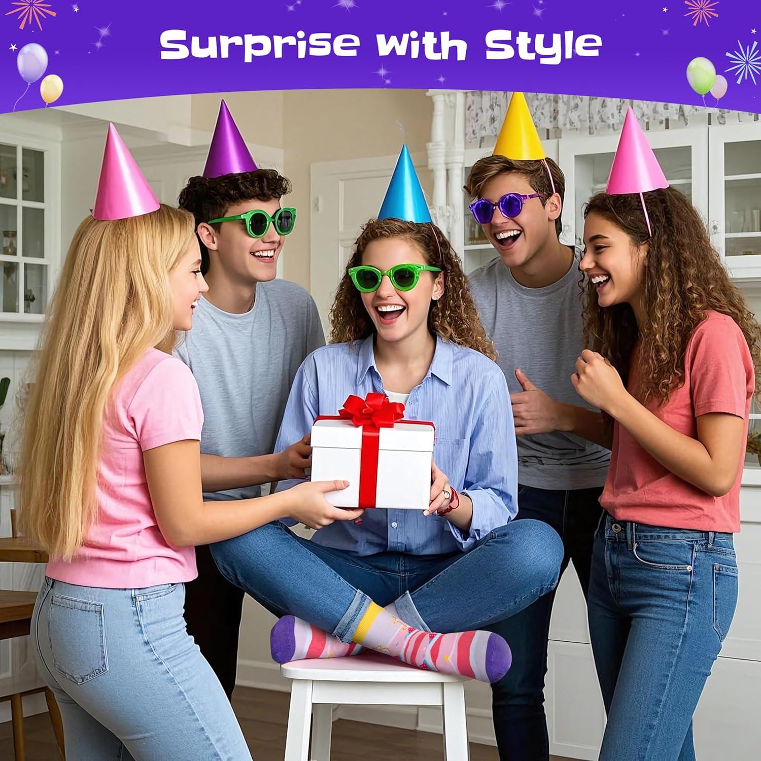 imageMoyel 7 10 Year Old Girl Birthday Gifts Funny Fun Funky Cool Cotton Socks for Kids Gift Ideas for GirlsMulticolor 21 Year Old Female