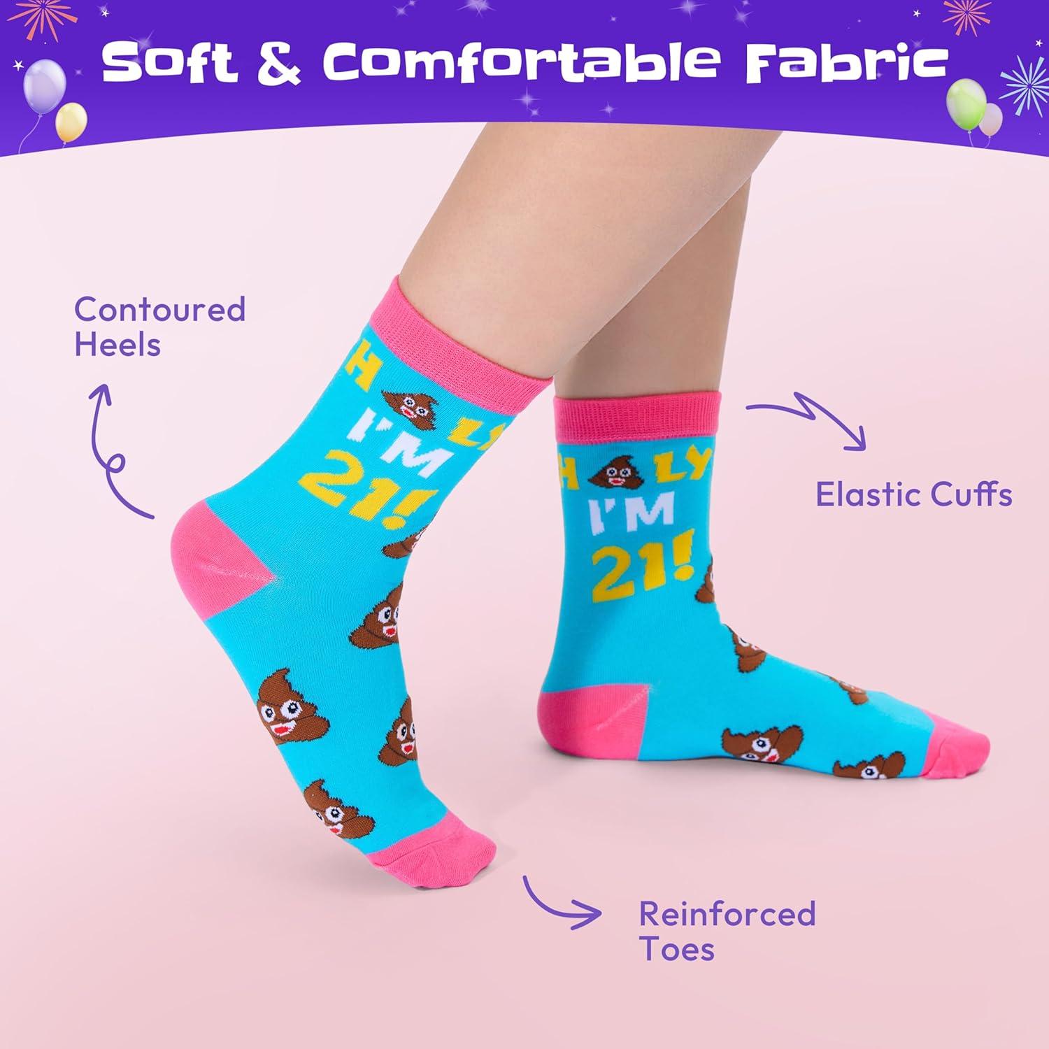 imageMoyel 7 10 Year Old Girl Birthday Gifts Funny Fun Funky Cool Cotton Socks for Kids Gift Ideas for GirlsMulticolor 21 Year Old Female