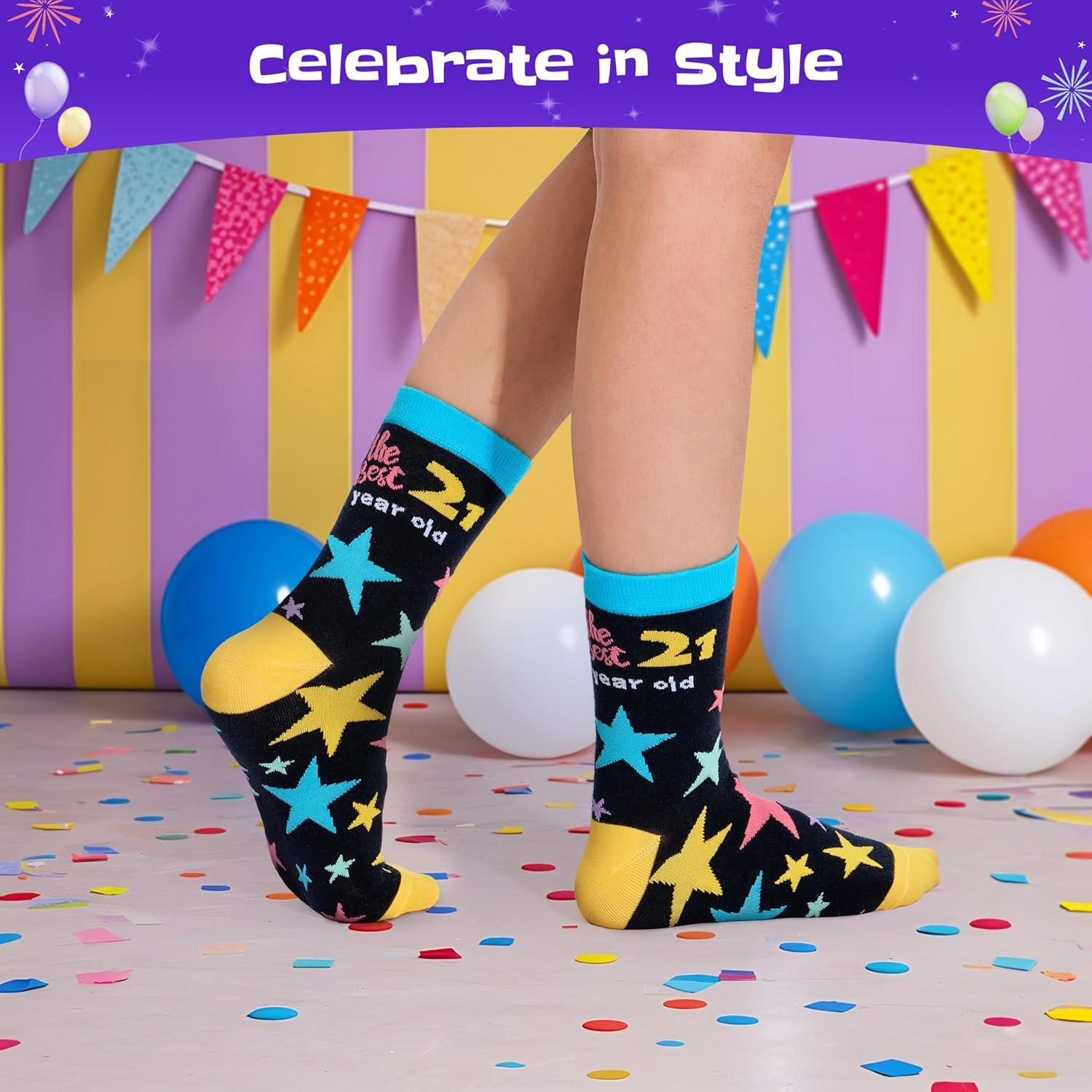 imageMoyel 7 10 Year Old Girl Birthday Gifts Funny Fun Funky Cool Cotton Socks for Kids Gift Ideas for GirlsMulticolor 21 Year Old Female