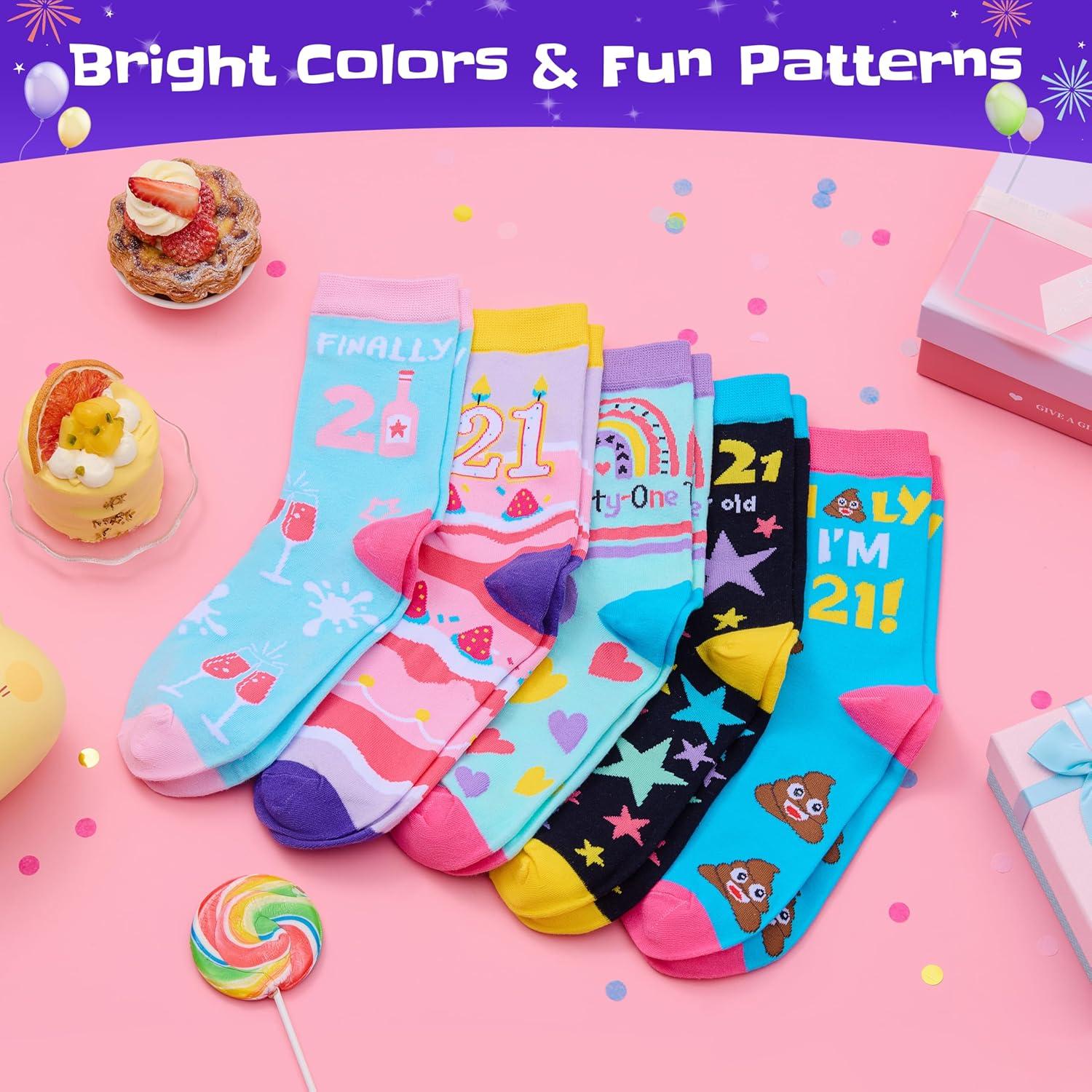 imageMoyel 7 10 Year Old Girl Birthday Gifts Funny Fun Funky Cool Cotton Socks for Kids Gift Ideas for GirlsMulticolor 21 Year Old Female