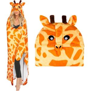 Moyel Axolotl Gifts Cute Axolotl Wearable Blanket Hoodie Funny Birthday Gifts for Women Adults Teen Girls Valentines Day Anniversary Present for Daughter Granddaughter Wife(Multicolor Giraffe)